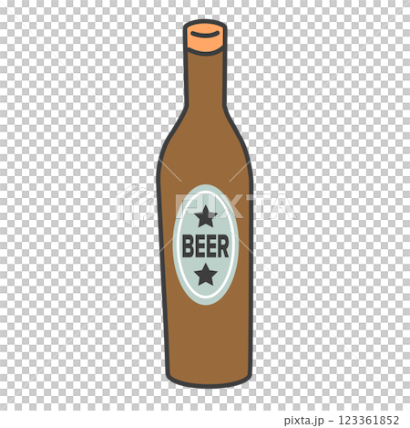 簡單的瓶啤酒圖示插圖 123361852