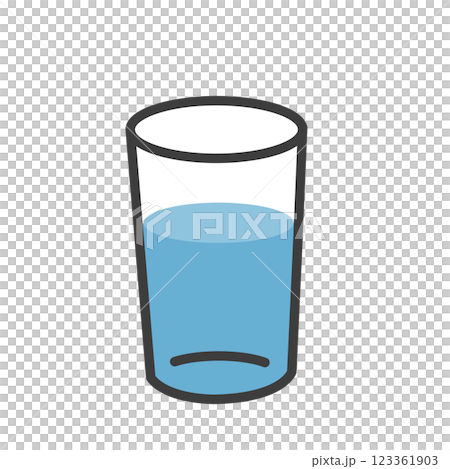コップに入った水のシンプルなイラスト 123361903