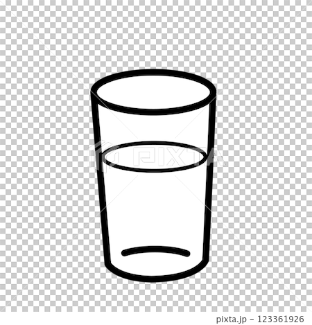 コップに入った水のシンプルなアイコンイラスト 123361926
