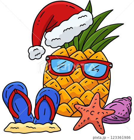 Christmas in July Pineapple and Eyeglass Clipart  123361986
