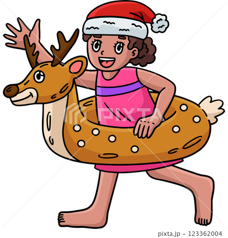 Christmas in July Child with Ring Floater Clipart  123362004