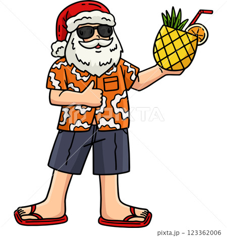 Christmas in July Santa in Aloha Shirt Clipart Christmas in July Santa in Aloha Shirt Clipart 123362006