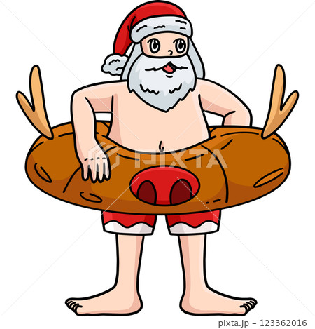 Christmas in July Santa with Floater Ring Clipart Christmas in July Santa with Floater Ring Clipart 123362016
