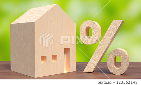 The House and percent for Property or Real estate  concept 3d Rendering 123362145