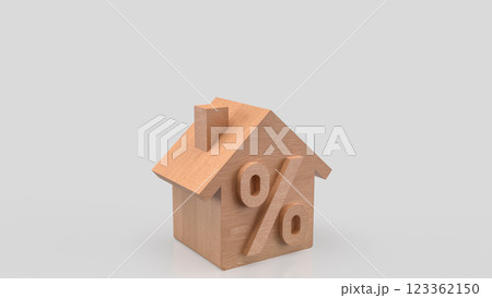 The Wood House and percent for Property or real estate concept 3d rendering. 123362150