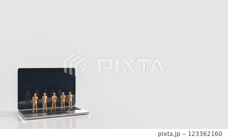 The Man  on Notebook for Business Concept 3d Rendering. 123362160