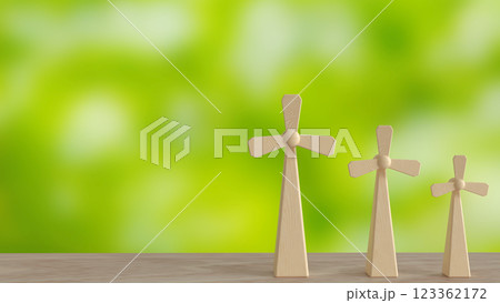 The Windmill for Eco or energy concept 3d Rendering. 123362172