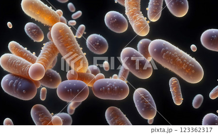 Unicellular organisms or protozoa, single-celled organisms microorganisms such as archaea, bacteria or protists swim in water 123362317