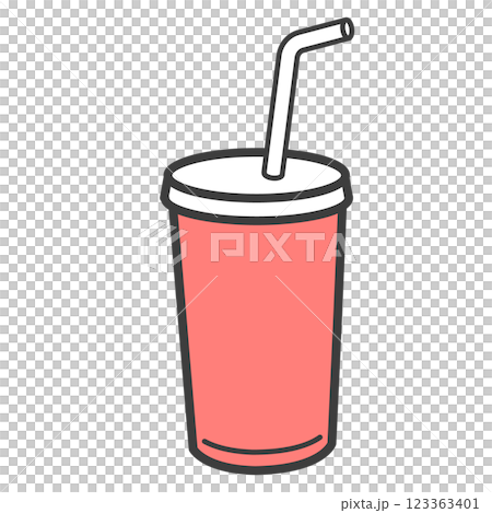 紙コップに入ったドリンクのアイコンイラスト 123363401