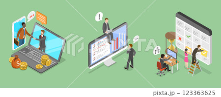 3D Isometric Flat Vector Illustration of Stakeholder Management, Partnership and Collaboration 3D Isometric Flat Vector Illustration of Stakeholder Management, Partnership and Collaboration 123363625