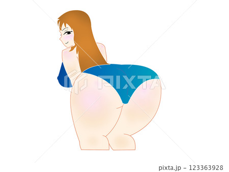 お尻の大きい女性 青 お尻の大きい女性 青 123363928