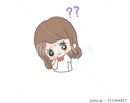 疑問に思う女子学生 123364857