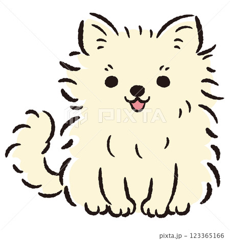座っている犬の手描きイラスト 123365166