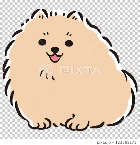Hand drawn illustration of a sitting dog 123365173