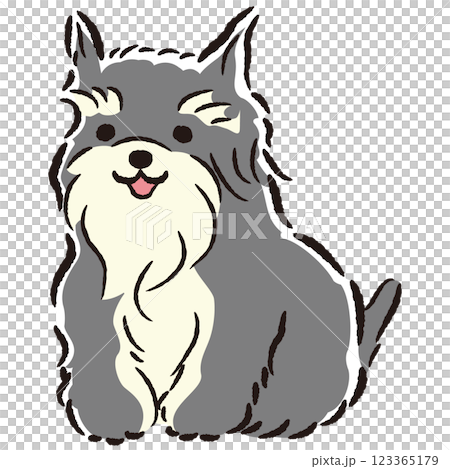 一隻坐著的狗的手繪插圖 一隻坐著的狗的手繪插圖 123365179