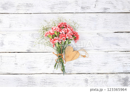 Abstract flower composition, still life, spring banner, minimal holiday concept. Postcard for women's day, mother's day, happy birthday, valentine's day, wedding, selective focus, gift for loved ones, 123365964