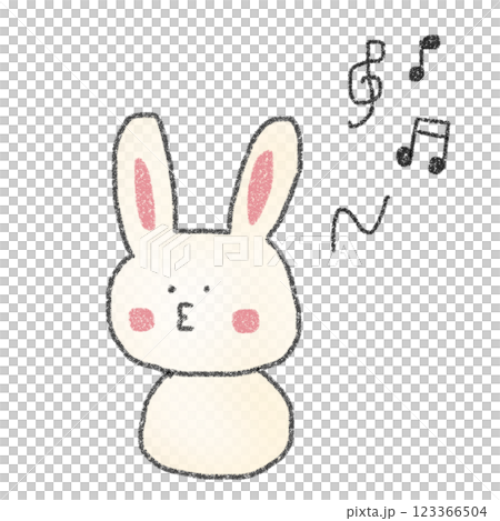 Rabbit enjoying music (fun, relaxing, soothing, illustration) Rabbit enjoying music (fun, relaxing, soothing, illustration) 123366504
