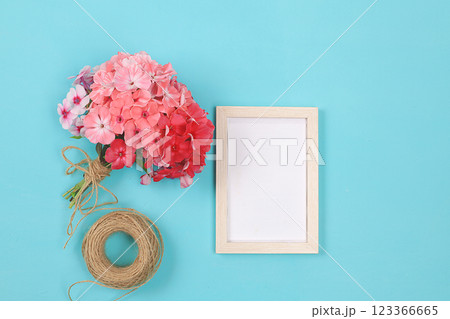 Abstract flower arrangement, still life, spring banner, phlox bouquet with place for text on bright background. Greeting card for mother's day, womens day, valentine's day, happy birthday, wedding, Abstract flower arrangement, still life, spring banner, phlox bouquet with place for text on bright background. Greeting card for mother's day, womens day, valentine's day, happy birthday, wedding, 123366665