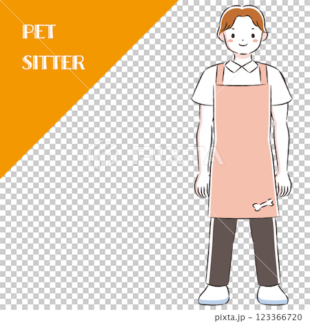 從事與動物相關職業的男子的插圖 從事與動物相關職業的男子的插圖 123366720