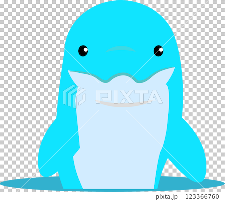 Illustration of a cute dolphin standing on the sea surface Illustration of a cute dolphin standing on the sea surface 123366760