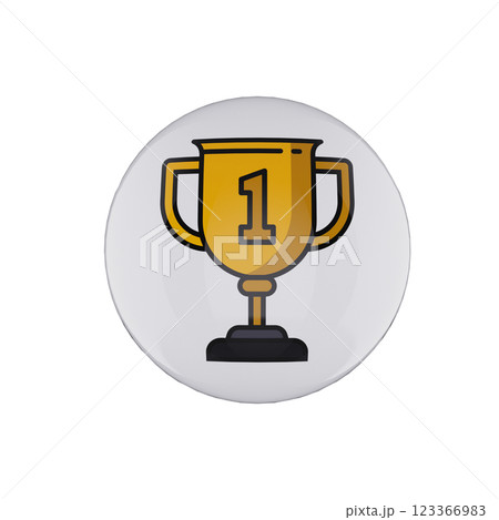 trophy cup icon glossy white bubble 123366983