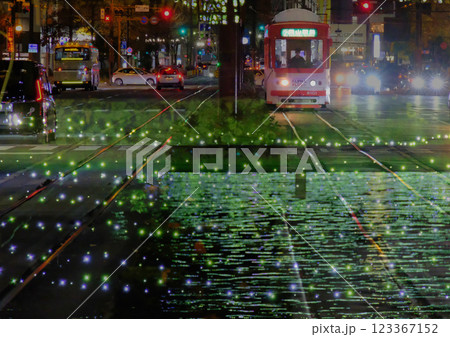 路面電車とイルミネーション 路面電車とイルミネーション 123367152