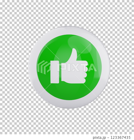 thump up button icon glossy white bubble 123367435