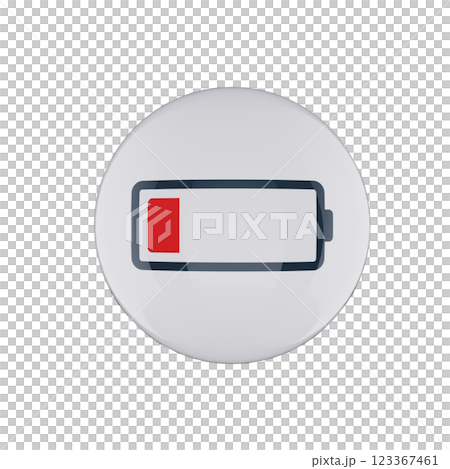 red battery icon glossy white bubble 123367461