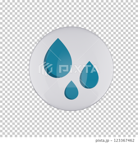 water droplets icon glossy white bubble 123367462