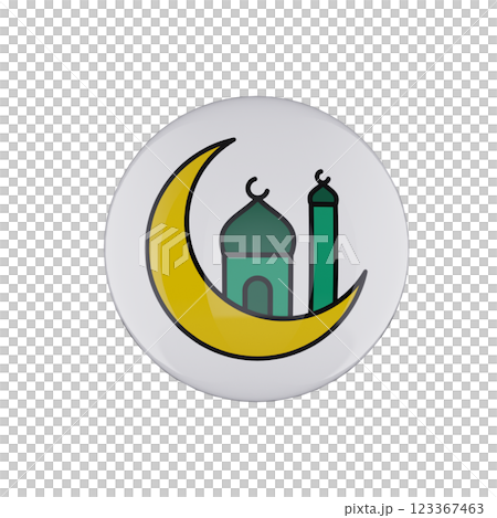 colorful mosque icon glossy white bubble 123367463