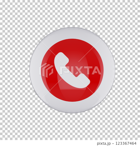 red phone icon glossy white bubble 123367464