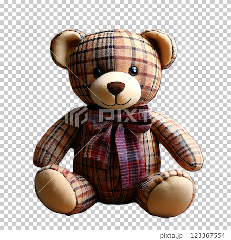 カラフルな布でできたテディベアのPNG カラフルな布でできたテディベアのPNG 123367554