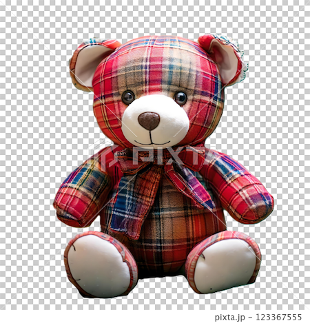 カラフルな布でできたテディベアのPNG カラフルな布でできたテディベアのPNG 123367555
