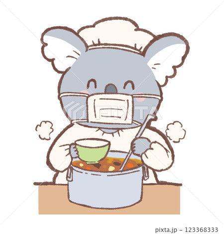 給食をよそうコアラ 123368333