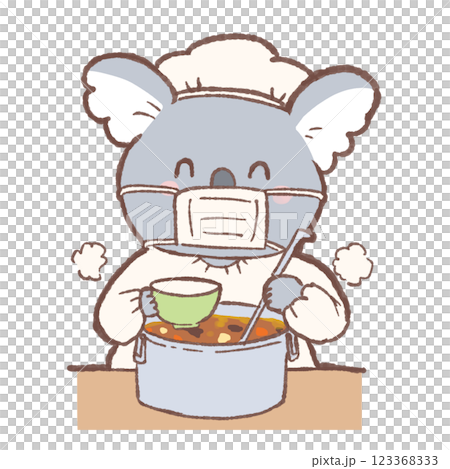 給食をよそうコアラ 123368333