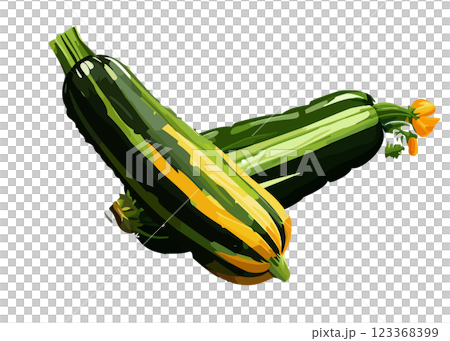 西葫蘆寫實插畫素材集（AI生成，透明PNG） 123368399