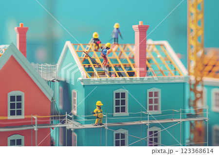 戸建て住宅の建設現場 123368614