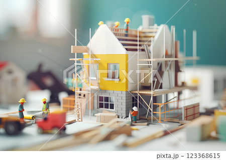 戸建て住宅の建設現場 123368615