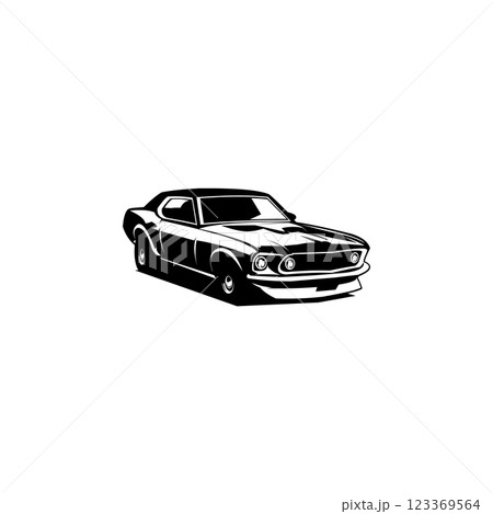 ford mustang car 1964. isolated white background side view. best for logo, badge, emblem, icon, sticker design. 123369564