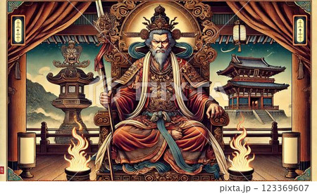 牛頭天王（厄除けの神）が人々を見守る 123369607