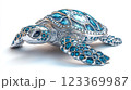 Blue Gem Sea Turtle with Silver Finish 123369987