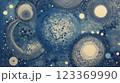 Winter storm. Abstract blue sparkles on dark background. Fractal art. 3D rendering. 123369990