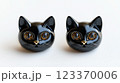 Black Cat Face Gemstone Stud Earrings 123370006