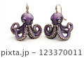 Purple Octopus Earrings with Crystal Details 123370011