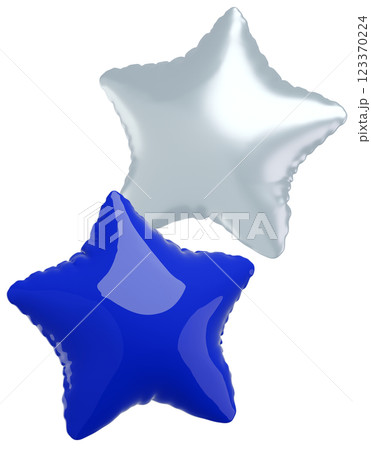 3D画像_星型の風船_青 123370224