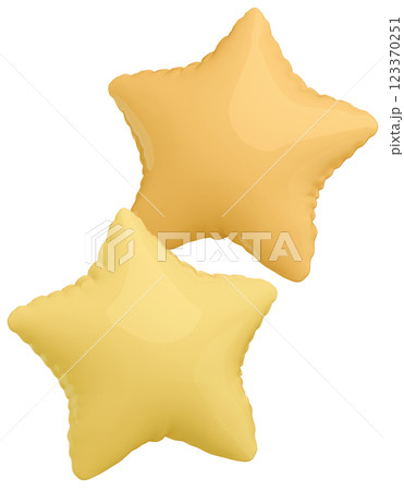 3D画像_星型の風船_黄色 3D画像_星型の風船_黄色 123370251