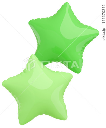 3D画像_星型の風船_緑 3D画像_星型の風船_緑 123370252