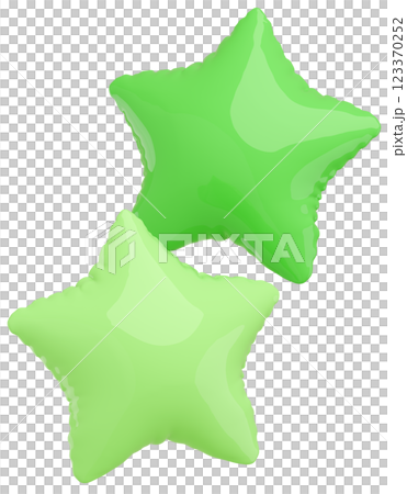 3D画像_星型の風船_緑 3D画像_星型の風船_緑 123370252