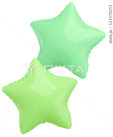 3D画像_星型の風船_黄緑 3D画像_星型の風船_黄緑 123370253