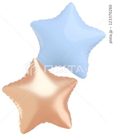 3D画像_星型の風船_水色 3D画像_星型の風船_水色 123370260